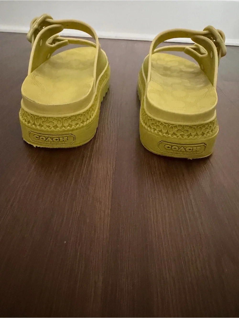 COACH KEY LIME PLATFORM SANDALS